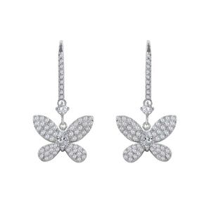 New! Anna Zuckerman Pave' Butterfly Drop Earrings